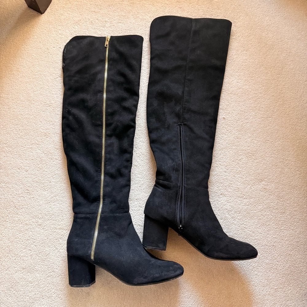 Steve Madden Black Over the Knee Boots - Picture 6 of 10